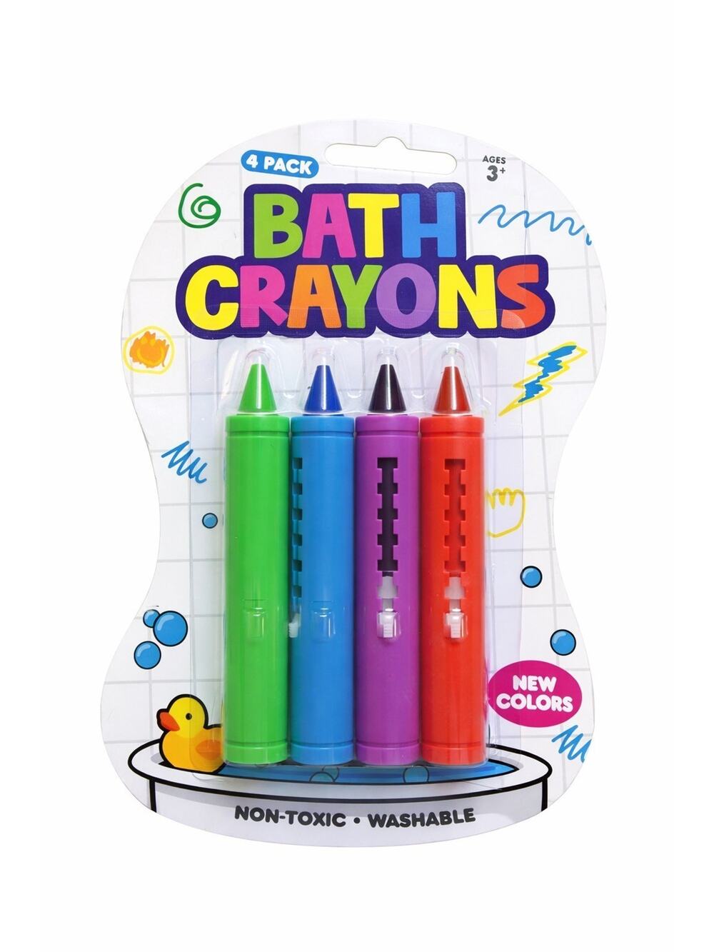 4 Pack Bath Crayons – Non-Toxic & Washable Kids Bath Toy (Ages 3+)